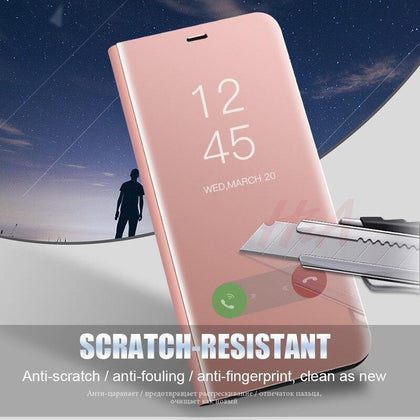 Smart Mirror Flip Phone Case For Samsung Galaxy S8 S9 S7 S6 Edge Plus Clear View Cover For Samsung Galaxy Note 9 8 5 4 3 Case