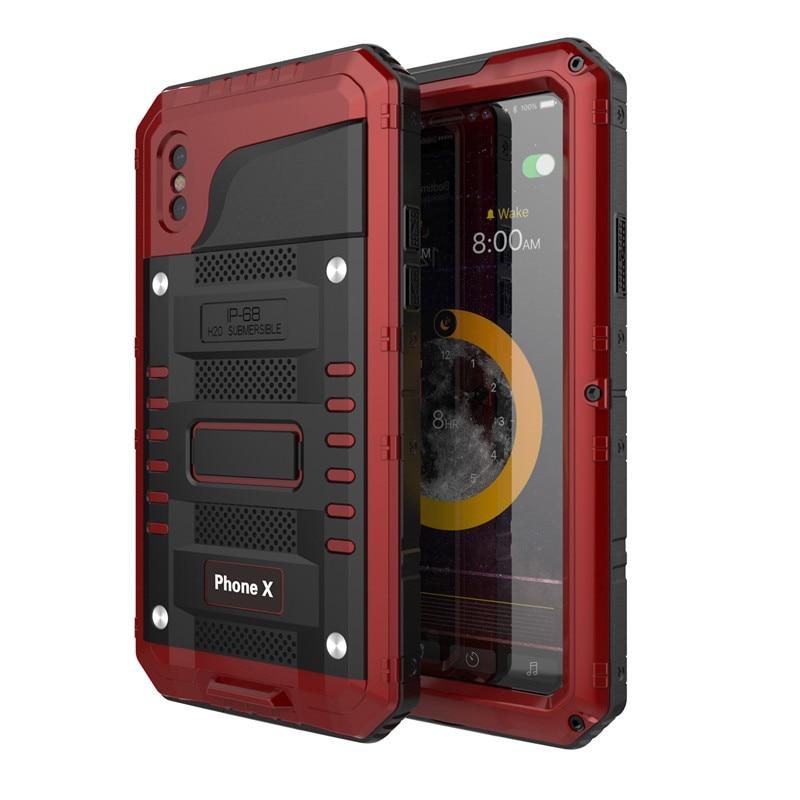 Luxury Armor Metal Aluminum Waterproof Phone Case For Iphone Xr X 6 6S 7 8 Plus Xs Max Shockproof Dustproof Heavy Duty Cover