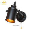Industrial Wall Lamp Vintage Wall Light With Button / Dimming Switch Handy Retro Sconce Loft American Country Wall Light Fixture