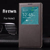 Flip Cover Leather Phone Case For Samsung Galaxy Note 3 Galaxi Not Note3 Sm N900 N9000 N9005 S Sm-N900 Sm-N9005 Smart View Chip