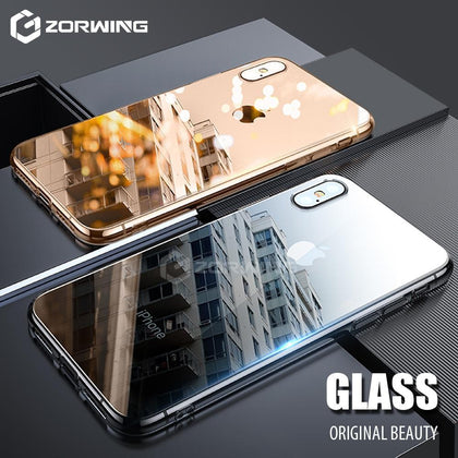 HD Transparent Glass Phone Case for iPhone X XS Max XR Full Clear 9H Tempered Glass Phone Cases for iPhone XR XS Max Cover Coque