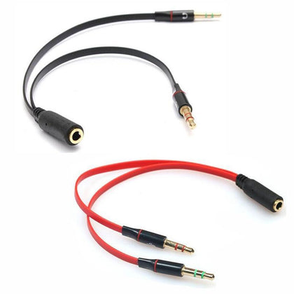 3.5mm jack Male to Female phone Headphone Earphone Audio Cable microphone Splitter Cord to Laptop Notebook PC Computer
