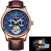 Lige Fashion Business Mens Automatic Watch Leather Waterproof Mechanical  Watch Mens Tourbillon Sport Watches Relogio Masculino