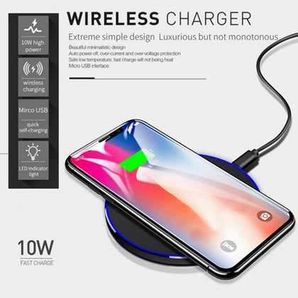 VIKEFON Qi Wireless Charger 10W QC 3.0 Phone Fast Charger for iPhone Samsung Xiaomi Huawei etc Wireless USB Charger Pad PK AUKEY