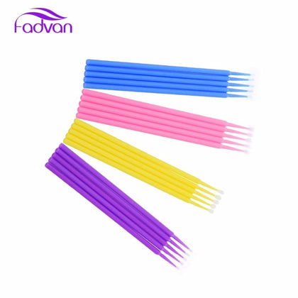 Fadvan 100pc/lot Micro Brushes  Eye Lash Glue Brushes Eyelashes Extension Lint Free Disposable Applicators Sticks Makeup Tools