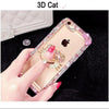 Zuczug Bling Diamond Ring Transparent Soft Tpu Case Cover For Iphone 8 7 6S Plus 5 5S Se 3D Cat Heart Luxury Phone Coque Shell