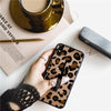 Luxury Phone Case For Iphone X Xs Max Xr Brown Stitching Leopard Print Coque Hidden Bracket Ring For Iphone 6S 6 7 8 Plus Cover