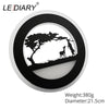 Lediary 14W Animal Led Round Wall Sconce 110-240V Modern Black Elephant Painting Wall Lights For Living Room Decoration Fixtures