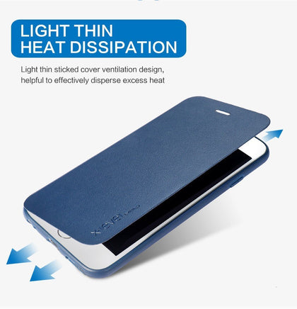 X-Level Ultra Thin Leather Flip Phone Case For iPhone 6 Case iPhone 8 7 Plus Stand Holder Protectiv Cover For iPhone X XS Max XR
