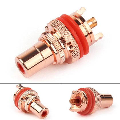 Areyourshop RCA Female Socket Chassis Connector Copper Plug Jack 32mm 1/4PCS White Red High Quality Connector Plug Jack