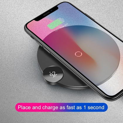 Baseus LED Digital Display Wireless Charger for iPhone XS Max XR X 8 Qi Stable Wireless Charging Pad for Samsung Galaxy S8 S9
