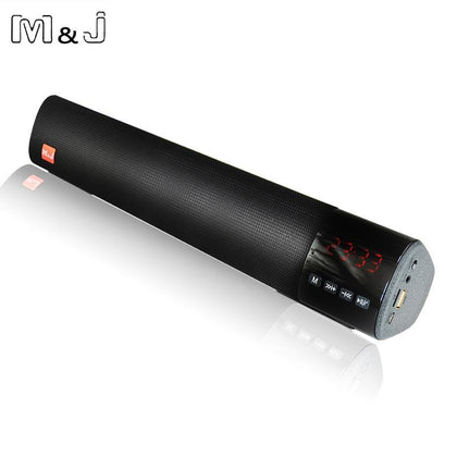 M&J Powerful 10W Bluetooth Speaker Soundbar HIFI Mini Altavoz  support TF card FM USB Clock speaker For Computer PC Tablet TV