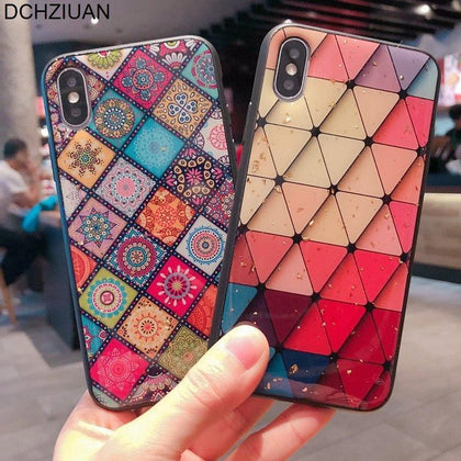 DCHZIUAN For Samsung Galaxy S8 S9 Plus NOTE 9 Note 8 Case Bling Pattern Phone Cases For iPhone 7 6 6s 8 Plus XS Max XR X Case
