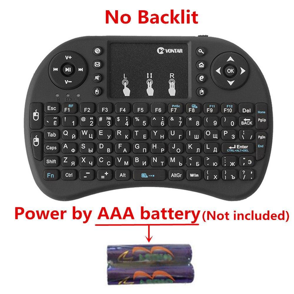 Vontar I8 + 2.4G Mini Wireless Keyboard 7 Colors Backlit English Russian Touchpad Handheld Air Mouse For Android Tv Box X96 Mini