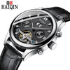Haiqin Men Watch Luxury Business Automatic Mechanical Watch Men Leather Waterproof Male Wristwat Ch Calendar Self-Winding Clock