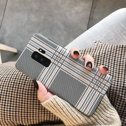 DCHZIUAN Fashion Plaid Phone Case For Samsung Galaxy S8 S8plus S10 S9 Plus Case For Samsung Galaxy NOTE 8 NOTE 9 Silicone Cover