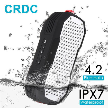 CRDC Bluetooth Speaker 4.2 Waterproof Portable Outdoor Wireless Stereo Mini Column Bass Loudspeakers with Mic for iPhone Xiaomi