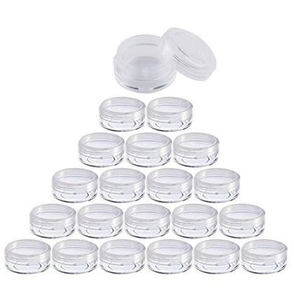 20pcs/lot 2g 3g 5g Portable Plastic Cosmetic Empty Jars Clear Bottles Eyeshadow Makeup Cream Lip Balm Container Pots