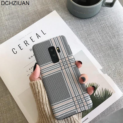 DCHZIUAN Fashion Plaid Phone Case For Samsung Galaxy S8 S8plus S10 S9 Plus Case For Samsung Galaxy NOTE 8 NOTE 9 Silicone Cover