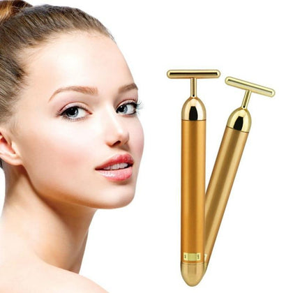 New Technology 24K Beauty Bar Golden Energy Face Massager Beauty Care Vibration Facial Massager 1PC Slimming Face