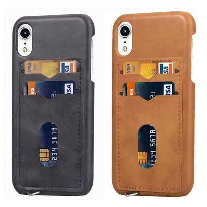 2-layer Business Credit Pocket For iPhone XS XR MAX case Cell Phone ID Card Holder Slim Case for iPhone 7 8 Plus 6s 6 Plus cover