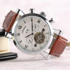 Tiedan Mens Watch Luxury Top Tourbillon Mechanical Clock Male Military Business Self-Winding Wristwatch Genuine Leather Day Hour