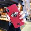 Luxury Brand 3D Metal Bee Letter Label Glitter Diamond Soft Bling Phone Case For Iphone 6 S 7 8 Plus X Xr Xs Max Sexy Cute Cover
