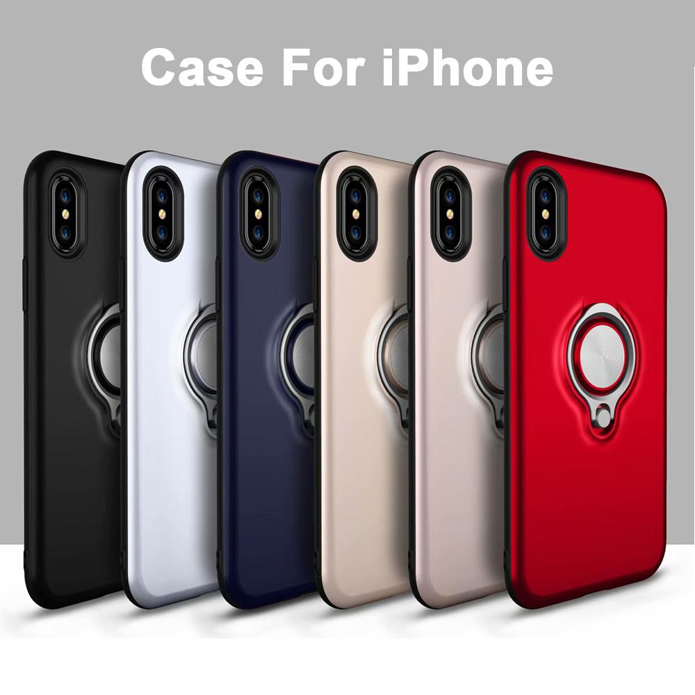 For Iphone Xr X Luxury Car Magnet Hide Ring Stand Holder Phone Ring Case For Iphone Xs Max 5S 6 S 7 Plus For Iphone 8 Plus Coque