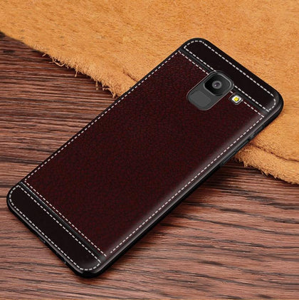 For Samsung J6 2018 Case Cover Premium Leather Texture Matte Soft TPU Case For Samsung Galaxy J6 Plus J6+ J6Plus J610F SM-J610F