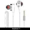 Musttrue Super Bass Earphone Double Unit Drive In Ear Sport Headphones With Mic Dj Headset For Phone Iphone Xiaomi Samsung Mp3