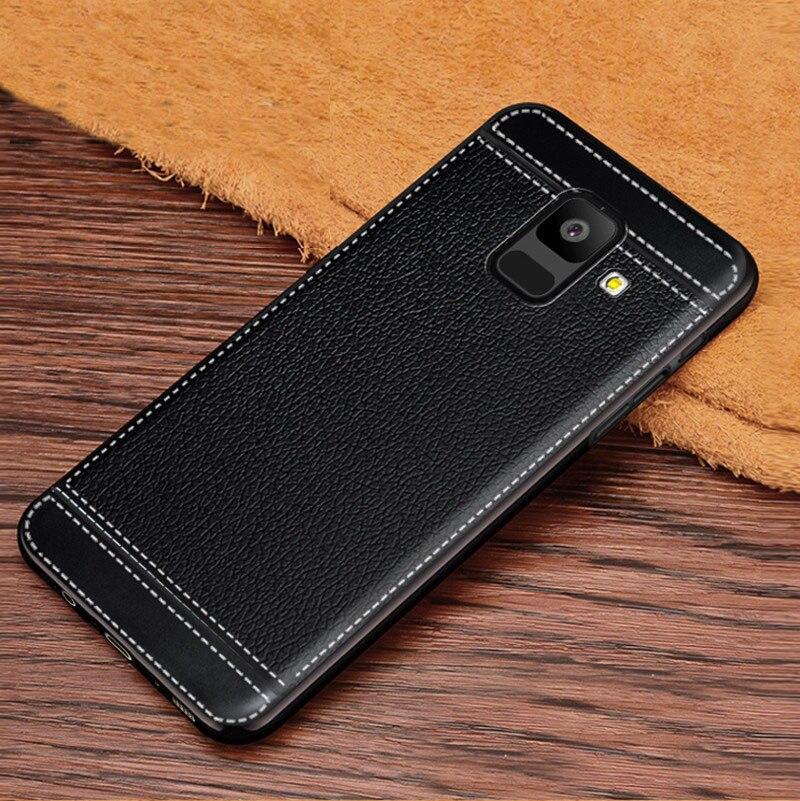 For Galaxy A6 2018 A600F Drop-Proof Leather Texture Soft Tpu Case For Samsung Galaxy A6 Plus 2018 A605G Coque Funda Capa