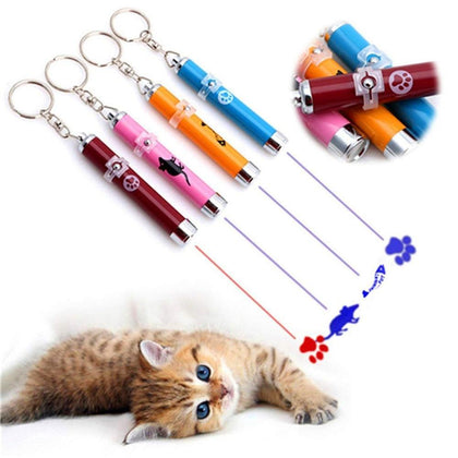 Portable Interactive LED Training Pointer Pet Laser Pointer Cat Pet Toy Light Pen With Bright Animation Mouse Shadow Playing