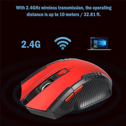 Robotsky USB Wireless Gaming Mouse 2.4GHz Wireless Optical Mouse Gamer Mice for Notebook Desktop Laptop
