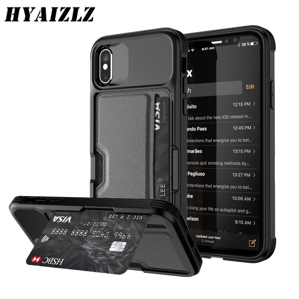 Case For Iphone Xr Xs 6 7 8 X Cover Soft Tpu With Car Magnet And Credit Card Slots Back Cover For Iphone 6 7 8 Plus Xs Max Case