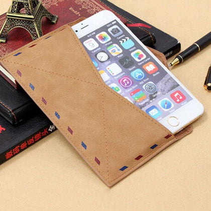 Retro Phone Pouch Mail Envelope PU leather Case for iPhone 4 4s 5 5s SE 6 6 6S plus 7 8 Plus Mobile Phone Bag Flip Cases Covers