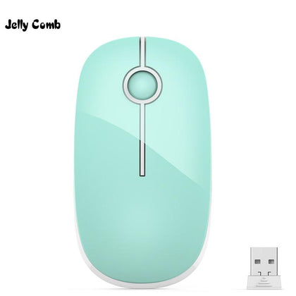  Jelly Comb Ultra Slim Portable Optical Mice Quiet Click Silent Mouse 2.4G Wireless Mouse For PC Laptop Notebook Windows Mac OS 