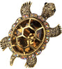 Yacq Turtle Tortoise Brooch Pin Pendant Summer Crystal Charm Fashion Jewelry Gift Women Girl Ba15 Gold Silver Color