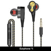 Musttrue Super Bass Earphone Double Unit Drive In Ear Sport Headphones With Mic Dj Headset For Phone Iphone Xiaomi Samsung Mp3