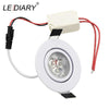 Lediary 110V-220V Led Spot Downlights 3W 55Mm Hole White/Silver/Black Indoor Living Room Down Lights Led Ceiling Recessed Lamp