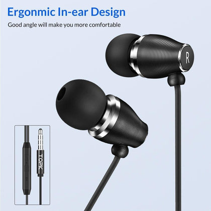TOPK F07 Stereo Bass Earphone  3.5mm Jack In-ear Sport Wired Earphones with mic for iPhone Xiaomi Samsung Phone Computer Headset