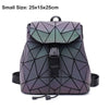Women Backpack Luminous Geometric Plaid Sequin Female Backpacks For Teenage Girls Bagpack Drawstring Bag Holographic Backpack