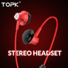 Topk 3.5Mm In-Ear Earphones With Mic Anti-Wrap Comforted Heavy Bass Wired Earphone Earbud Volume Control Stereo Sport Headset