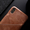 For Iphone Xs Max Genuine Leather Phone Case For Iphone Xs Max Xr X 7 8 Plus 8Plus Ckhb Cowhide Ultra Slim Card Slot Back Cover