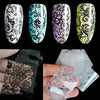 Lace Flower Pattern Nail Foil Decals Black & White Gel Diy 3D Sticker Polish Nail Art Decoration Tool Without Adhesive