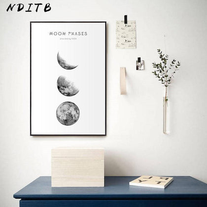Moon Phase Canvas Posters and Prints Minimalist Luna Wall Art Abstract Painting Nordic Decoration Pictures Modern Home Decor