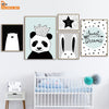 Canvas Painting Wall Art Print Crown Panda Animal Nordic Style Kids Decoration Posters And Prints Wall Pictures Home Wall Decor