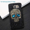 Diamond Bling Rhinestone Skull With Blue Eye Cover Fashion Phone Cases For Iphone 5 5S 6 6S 7 8 Plus Samsung S8 S7 S6 Edge Case
