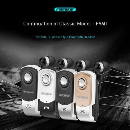 FineBlue F960 Wireless Driver Bluetooth V4.0 Headphone Call Vibration Remind Noise Canceling Wear Clip Driver Headphone with Mic