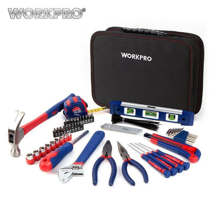 WORKPRO 100PC Household Tool Set Kitchen Mechanic Tool Kit Pliers Screwdrivers Sockets Wrenches Hammer Knife