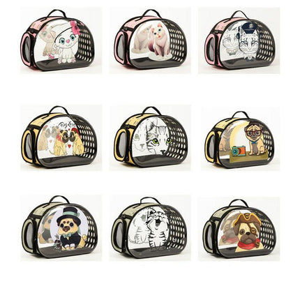 YUYU Cat Carrier Bag Outdoor Dog Carrier Bag Foldable EVA Pet Kennel Puppy Dog Cat Outdoor Travel Shoulder Bag for Small Dog